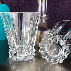 Oleg Cassini | 2 Clear Crystal Heavy Weight Cocktail Glasses | ~4.5 inches Tall